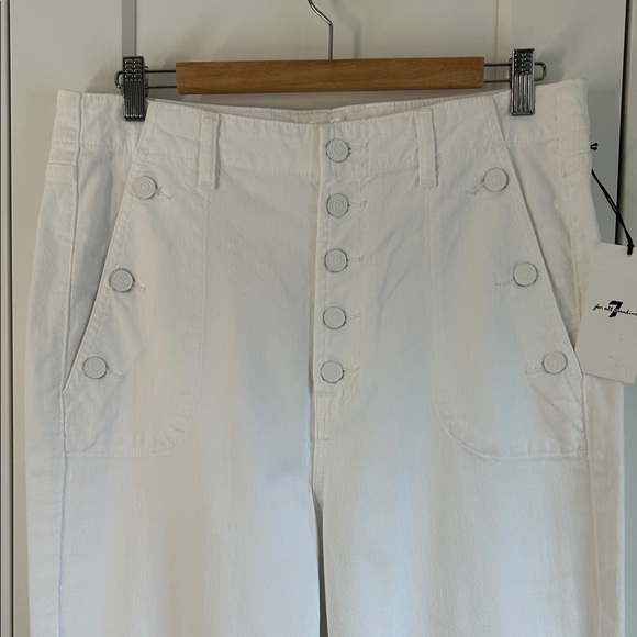 7 For All Mankind High-Waisted Sailor White Flare Jeans | 32 - Picture 5 of 9